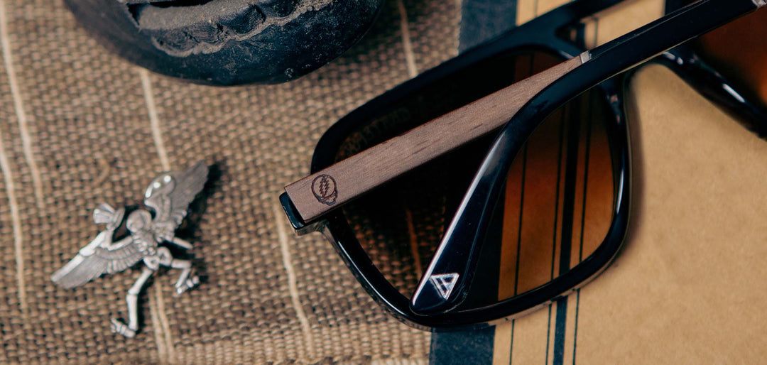 Black*Walnut*Basic Polarized Brown Fade + Black*Walnut*HD Plus Polarized Brown Fade + Black*Walnut*RX | CAMP Glacier Grateful Dead Stealie Sunglasses