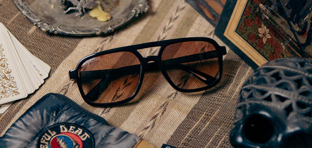 Black*Walnut*Basic Polarized Brown Fade + Black*Walnut*HD Plus Polarized Brown Fade + Black*Walnut*RX | CAMP Glacier Grateful Dead Stealie Sunglasses