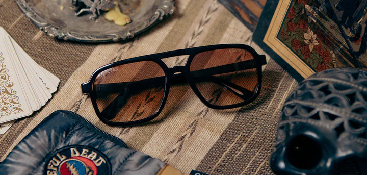 Black*Walnut*Basic Polarized Brown Fade + Black*Walnut*HD Plus Polarized Brown Fade + Black*Walnut*RX | CAMP Glacier Grateful Dead Stealie Sunglasses