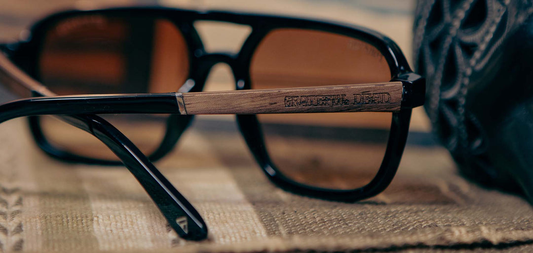 Black*Walnut*Basic Polarized Brown Fade + Black*Walnut*HD Plus Polarized Brown Fade + Black*Walnut*RX | CAMP Glacier Grateful Dead Stealie Sunglasses
