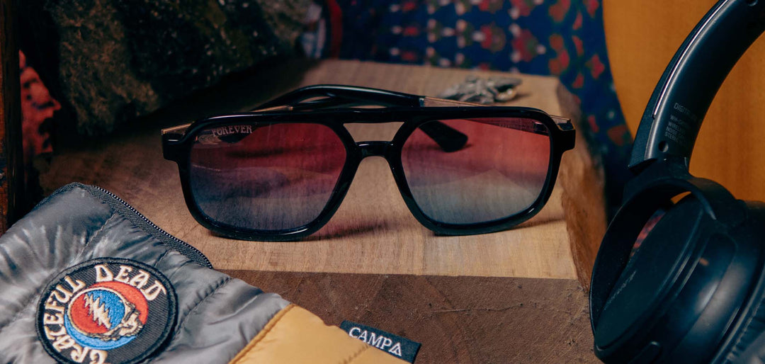 Black*Walnut*Basic Polarized Sunset + Black*Walnut*HD Plus Polarized Sunset + Black*Walnut*RX | CAMP Glacier Grateful Dead Stealie Sunglasses