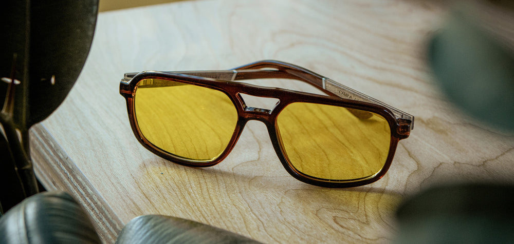 Clay*Walnut*Basic Polarized Yellow + Clay*Walnut*HD Plus Polarized Yellow | CAMP Glacier Clay Walnut Sunglasses