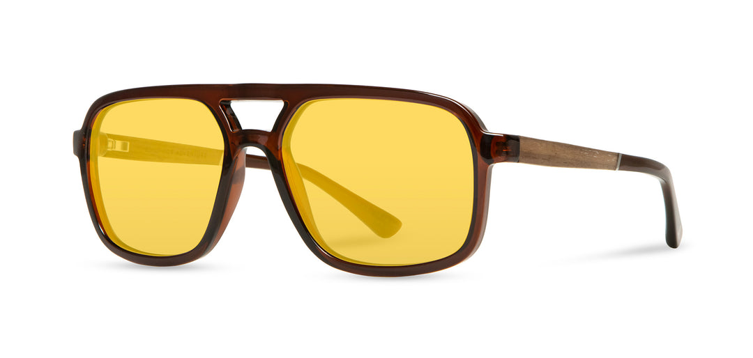 Clay*Walnut*Basic Polarized Yellow + Clay*Walnut*HD Plus Polarized Yellow | CAMP Glacier Clay Walnut Sunglasses