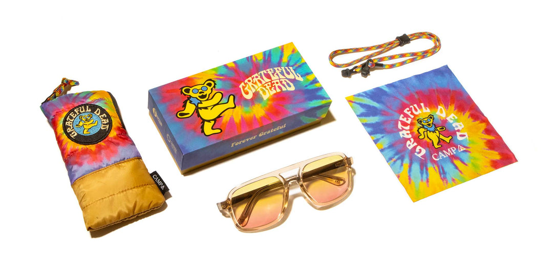 Desert*Walnut*Basic Polarized Sunrise + Desert*Walnut*HD Plus Polarized Sunrise + Desert*Walnut*RX | CAMP Glacier Grateful Dead Bears Sunglasses