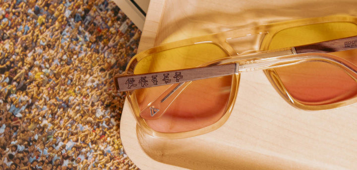 Desert*Walnut*Basic Polarized Sunrise + Desert*Walnut*HD Plus Polarized Sunrise + Desert*Walnut*RX | CAMP Glacier Grateful Dead Bears Sunglasses