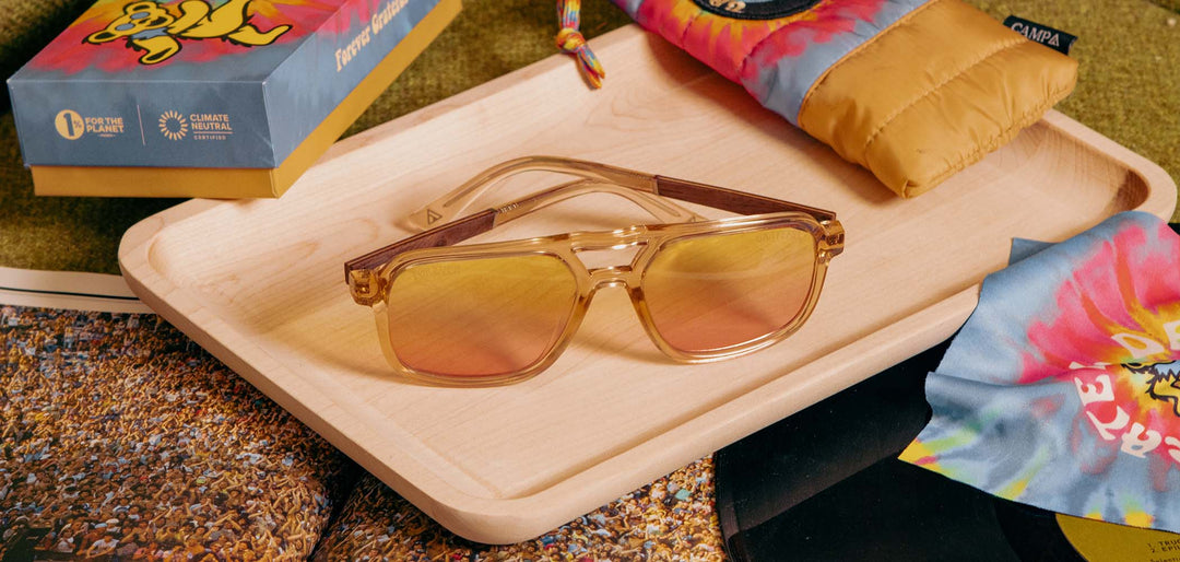 Desert*Walnut*Basic Polarized Sunrise + Desert*Walnut*HD Plus Polarized Sunrise + Desert*Walnut*RX | CAMP Glacier Grateful Dead Bears Sunglasses