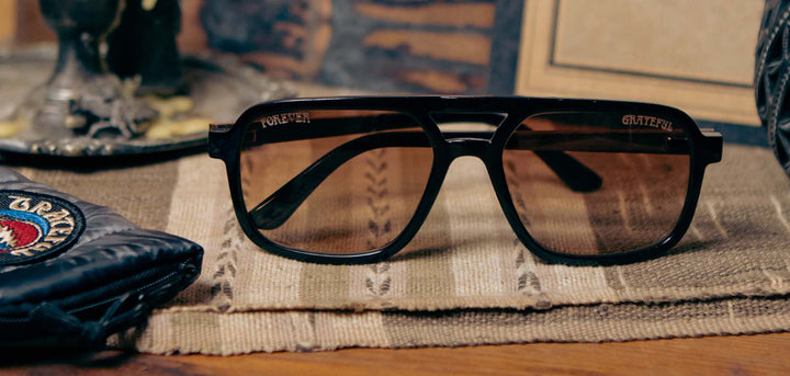 Black*Walnut*Basic Polarized Brown Fade + Black*Walnut*HD Plus Polarized Brown Fade + Black*Walnut*RX | CAMP Glacier Grateful Dead Stealie Sunglasses