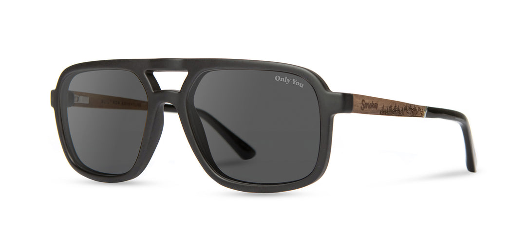 Matte Black*Walnut*HD Plus Polarized Grey | CAMP Glacier Matte Black Walnut Sunglasses