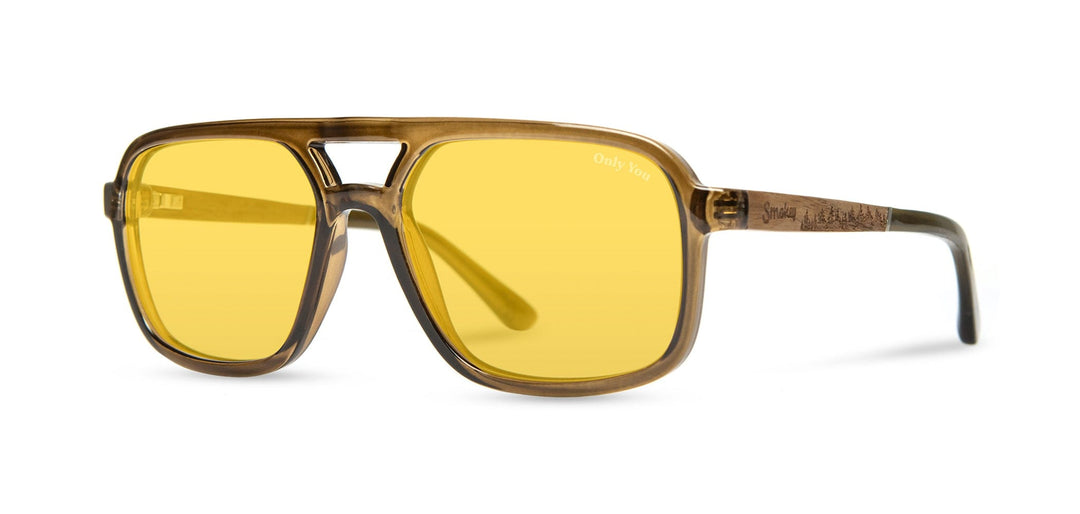 Moss*Walnut*Basic Polarized Yellow + Moss*Walnut*HD Plus Polarized Yellow | CAMP Glacier Matte Moss Walnut Sunglasses