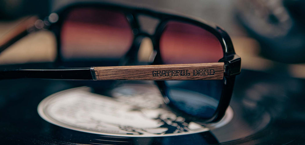 Black*Walnut*Basic Polarized Sunset + Black*Walnut*HD Plus Polarized Sunset + Black*Walnut*RX | CAMP Glacier Grateful Dead Stealie Sunglasses