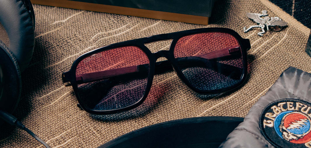 Black*Walnut*Basic Polarized Sunset + Black*Walnut*HD Plus Polarized Sunset + Black*Walnut*RX | CAMP Glacier Grateful Dead Stealie Sunglasses