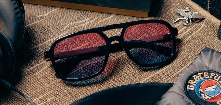 Black*Walnut*Basic Polarized Sunset + Black*Walnut*HD Plus Polarized Sunset + Black*Walnut*RX | CAMP Glacier Grateful Dead Stealie Sunglasses