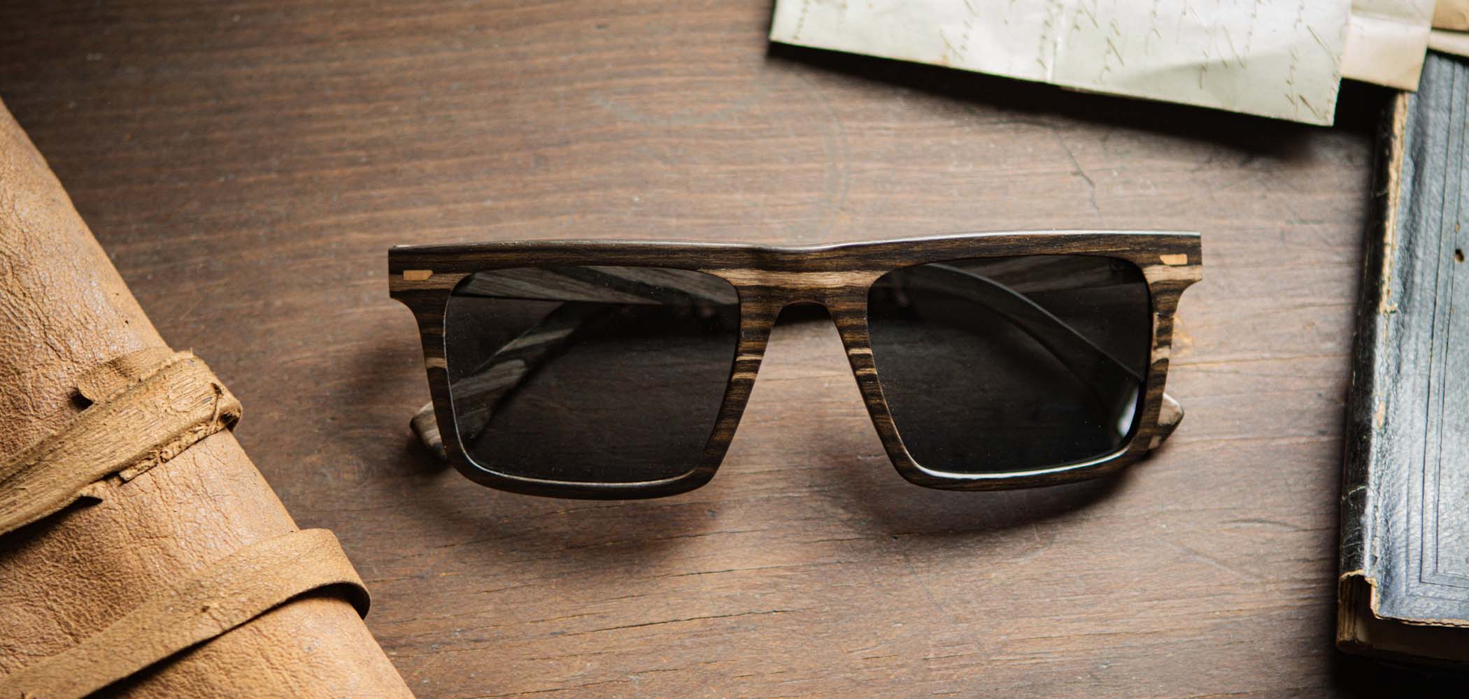 Striped Ebony*Grey+ Striped Ebony*Grey Polarized | Shwood Govy Wood Sunglasses Striped Ebony
