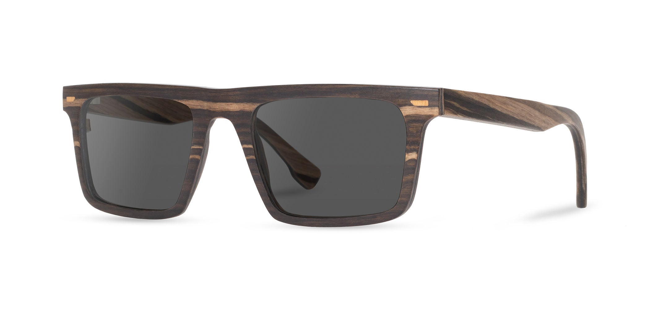 Striped Ebony*Grey+ Striped Ebony*Grey Polarized | Shwood Govy Wood Sunglasses Striped Ebony