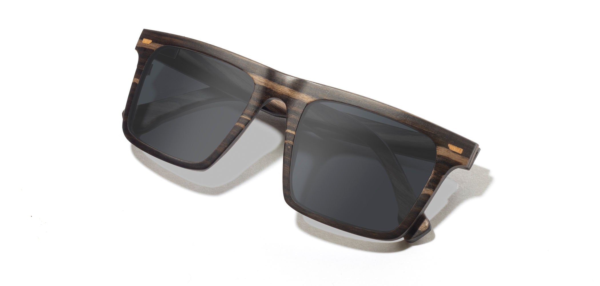 Striped Ebony*Grey+ Striped Ebony*Grey Polarized | Shwood Govy Wood Sunglasses Striped Ebony
