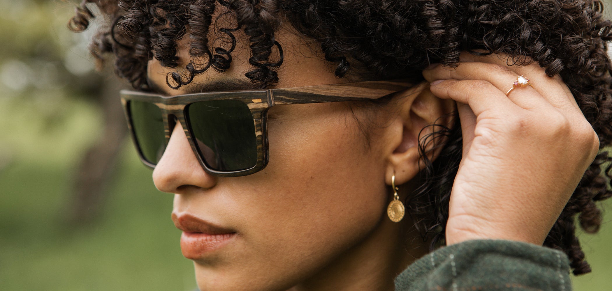 Striped Ebony*Grey+ Striped Ebony*Grey Polarized | Shwood Govy Wood Sunglasses Striped Ebony