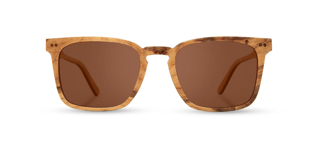 Ash Burl*Brown + Ash Burl*Brown Polarized | Shwood Hamilton Wood Sunglasses Ash Burl