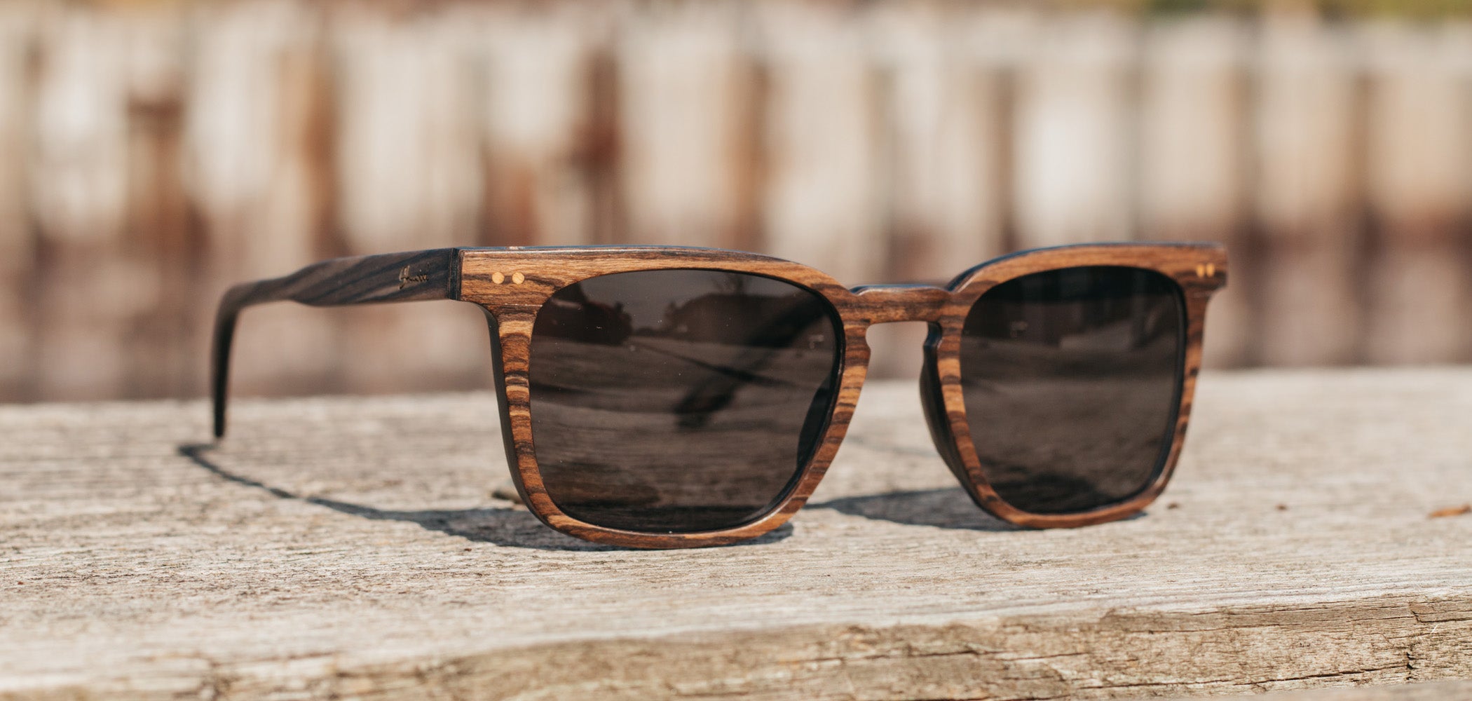 Striped Ebony*Grey + Striped Ebony*Grey Polarized | Shwood Hamilton Wood Sunglasses Striped Ebony