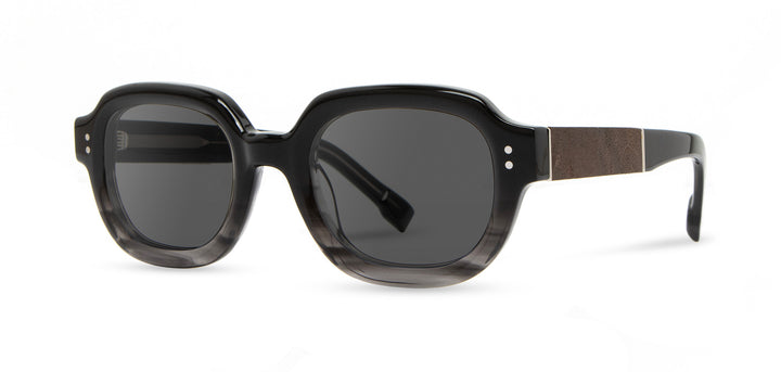Black Agate*Elm Burl*Grey + Black Agate*Elm Burl*Grey Polarized | Shwood Buxton Acetate Sunglasses Black Agate