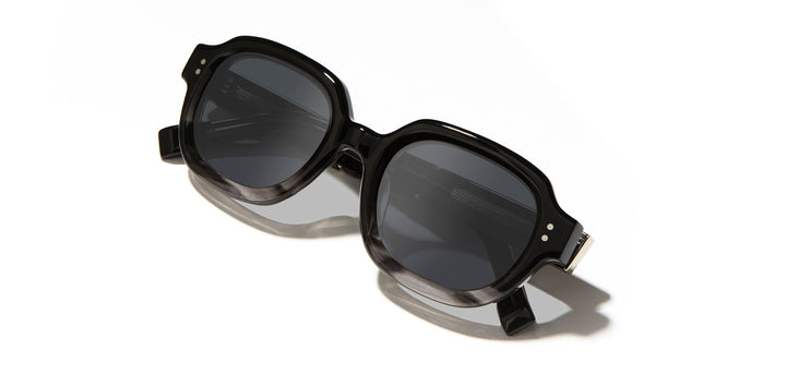 Black Agate*Elm Burl*Grey + Black Agate*Elm Burl*Grey Polarized | Shwood Buxton Acetate Sunglasses Black Agate