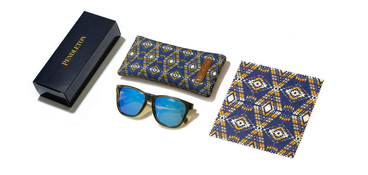 Emerald Crystal*Navy Mission Trails*Blue Mirror Polarized | Pendleton Kegon Sunglasses