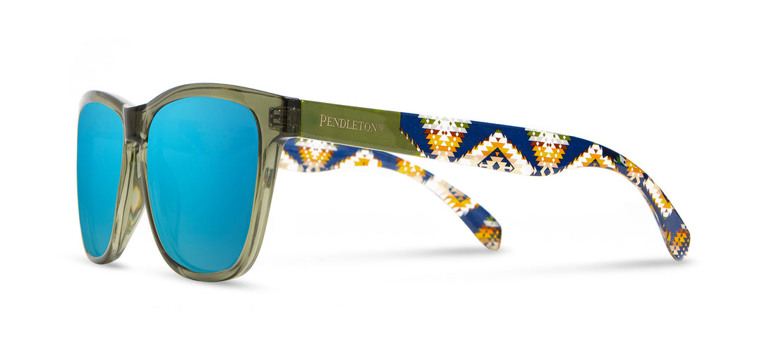 Emerald Crystal*Navy Mission Trails*Blue Mirror Polarized | Pendleton Kegon Sunglasses