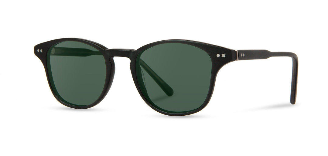 Matte Black*Green + Matte Black*Green Polarized | Shwood Kennedy Acetate Sunglasses Matte Black