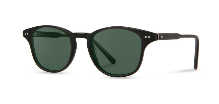 Matte Black*Green + Matte Black*Green Polarized | Shwood Kennedy Acetate Sunglasses Matte Black