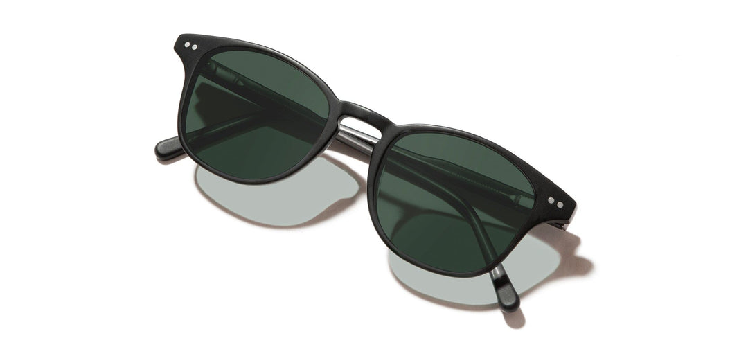 Matte Black*Green + Matte Black*Green Polarized | Shwood Kennedy Acetate Sunglasses Matte Black