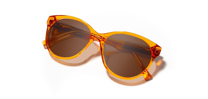 Tangerine*Elm Burl*Brown Fade Polarized | Shwood Madison Acetate Sunglasses