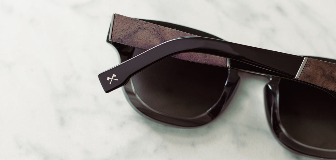 Black Agate*Elm Burl*Grey Fade + Black Agate*Elm Burl*Grey Fade Polarized | Shwood McKay Acetate Sunglasses Black Agate