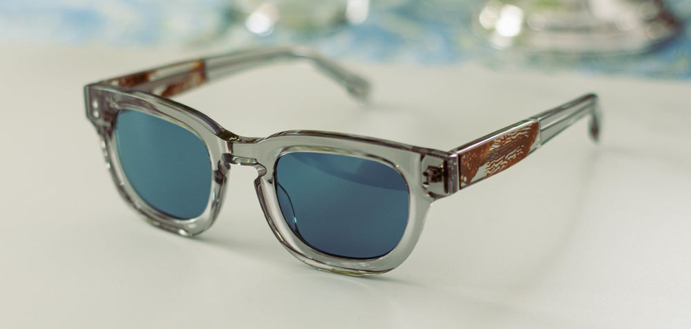 Ice Water*Mushroom*Light Blue + Ice Water*Mushroom*Light Blue Polarized | Shwood McKay Acetate Sunglasses Ice Water