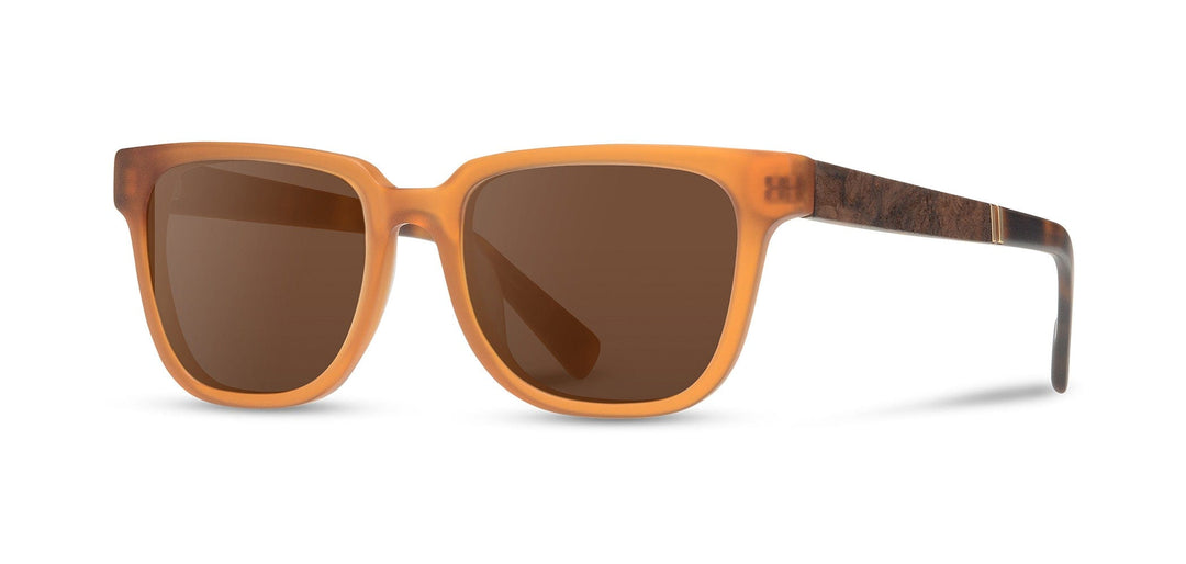 Matte Apricot*Elm Burl*Brown Polarized | Shwood Prescott Acetate Sunglasses Matte Apricot