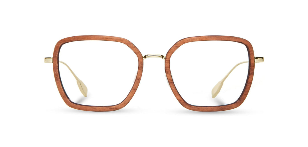 Gold*Mahogany*frames only | Shwood Sophie Metal RX Eyeglasses Gold