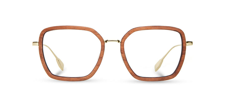 Gold*Mahogany*frames only | Shwood Sophie Metal RX Eyeglasses Gold