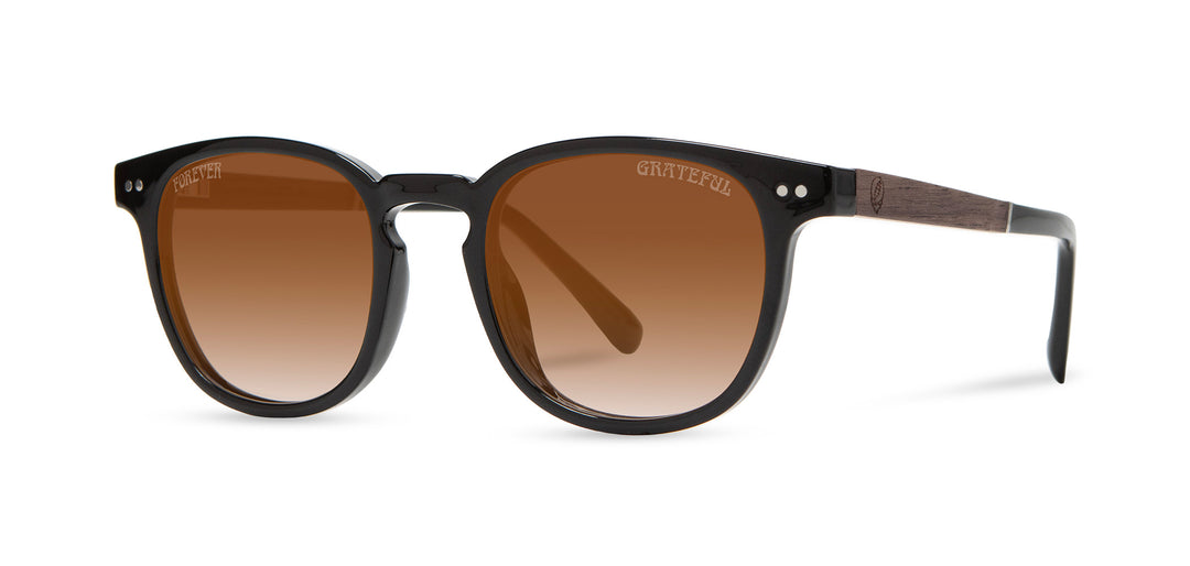 Black*Walnut*Basic Polarized Brown Fade + Black*Walnut*HD Plus Polarized Brown Fade + Black*Walnut*rx | CAMP Topo Black Grateful Dead Stealie Sunglasses