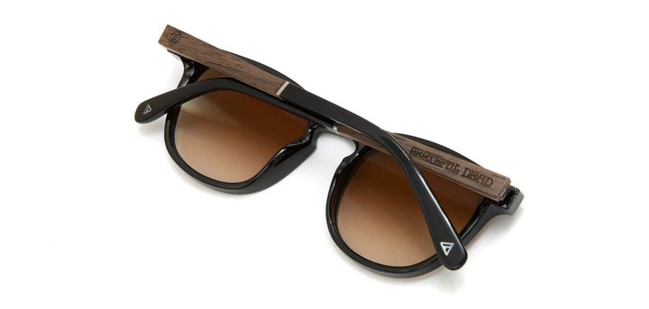 Black*Walnut*Basic Polarized Brown Fade + Black*Walnut*HD Plus Polarized Brown Fade + Black*Walnut*rx | CAMP Topo Black Grateful Dead Stealie Sunglasses