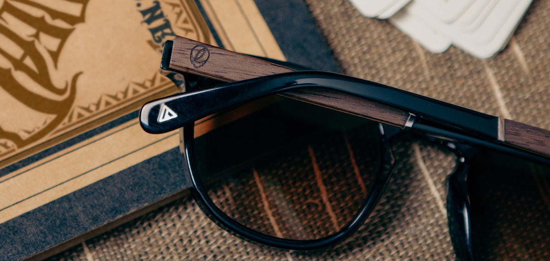 Black*Walnut*Basic Polarized Brown Fade + Black*Walnut*HD Plus Polarized Brown Fade + Black*Walnut*rx | CAMP Topo Black Grateful Dead Stealie Sunglasses