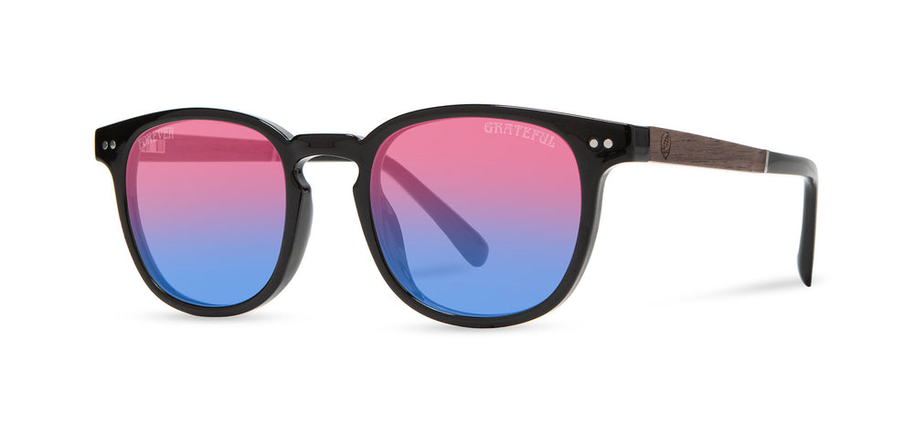Black*Walnut*Basic Polarized Sunset + Black*Walnut*HD Plus Polarized Sunset + Black*Walnut*rx | CAMP Topo Black Grateful Dead Stealie Sunglasses