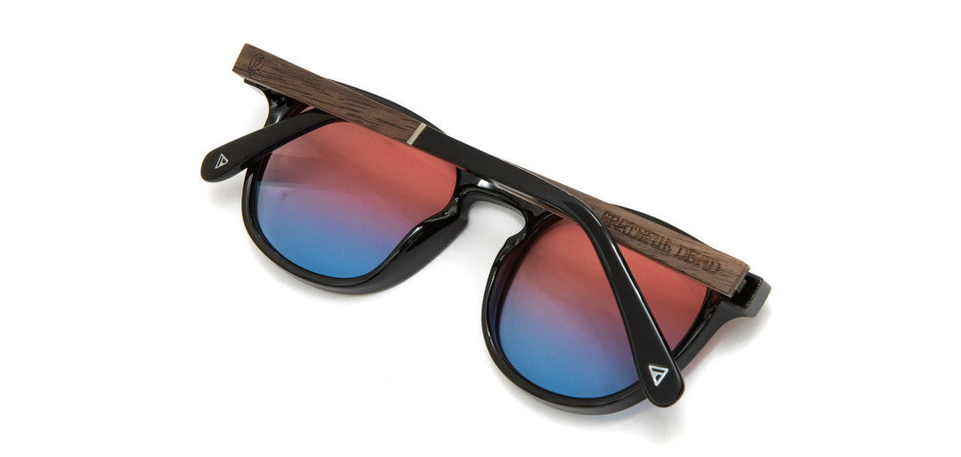 Black*Walnut*Basic Polarized Sunset + Black*Walnut*HD Plus Polarized Sunset + Black*Walnut*rx | CAMP Topo Black Grateful Dead Stealie Sunglasses