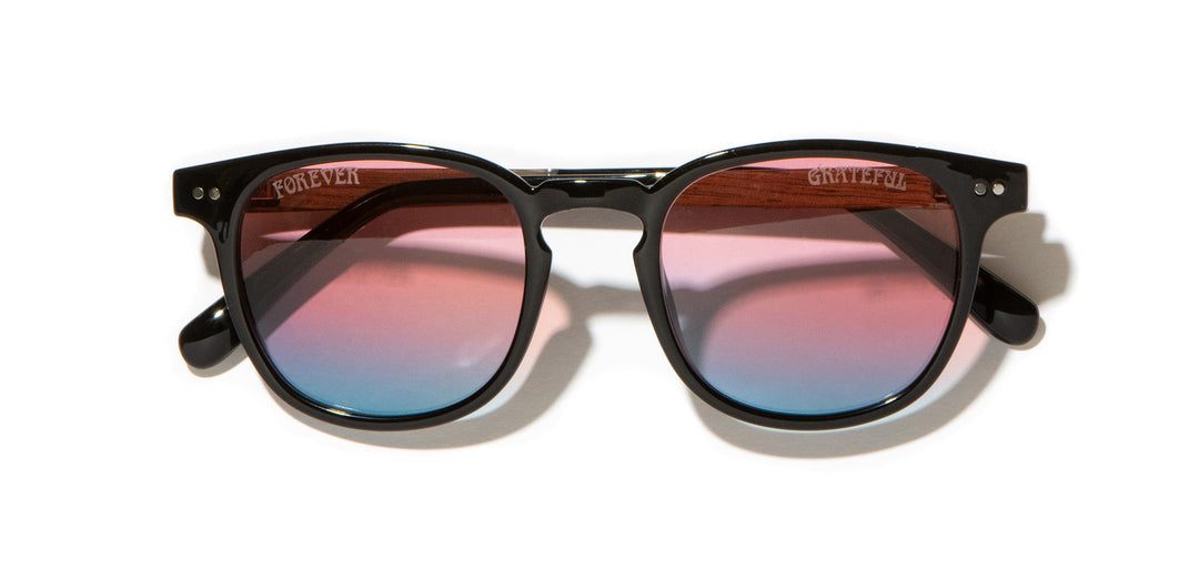Black*Walnut*Basic Polarized Sunset + Black*Walnut*HD Plus Polarized Sunset + Black*Walnut*rx | CAMP Topo Black Grateful Dead Stealie Sunglasses