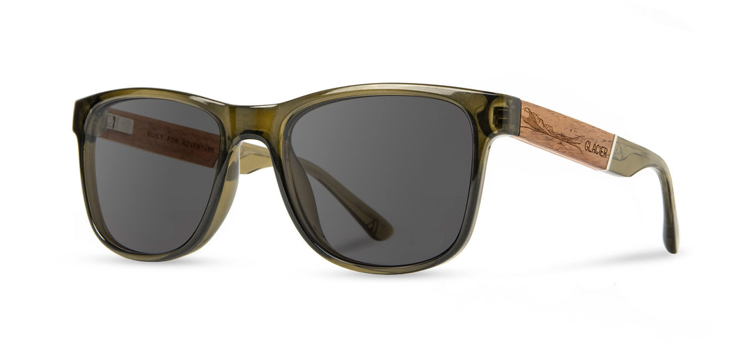 Moss*Engraved Walnut*Basic Polarized Grey + Moss*Engraved Walnut*HD Plus Polarized Grey | CAMP Trail Moss Sunglasses