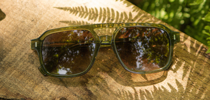 Pine*Moss*Brown Fade + Pine*Moss*Brown Fade Polarized | Shwood Auburn Acetate Sunglasses Pine