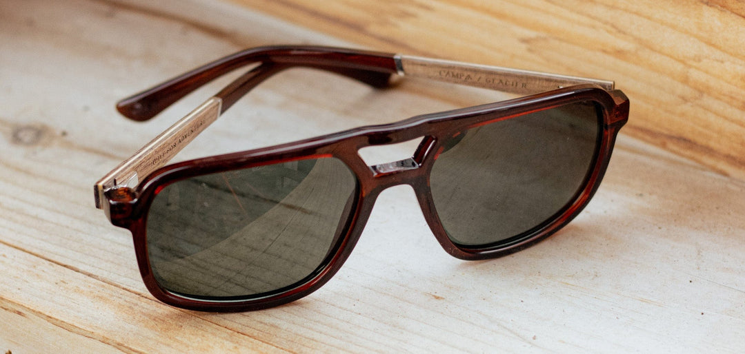 Clay*Walnut*Basic Polarized G15 + Clay*Walnut*HD Plus Polarized G15 | CAMP Glacier Clay Walnut Sunglasses