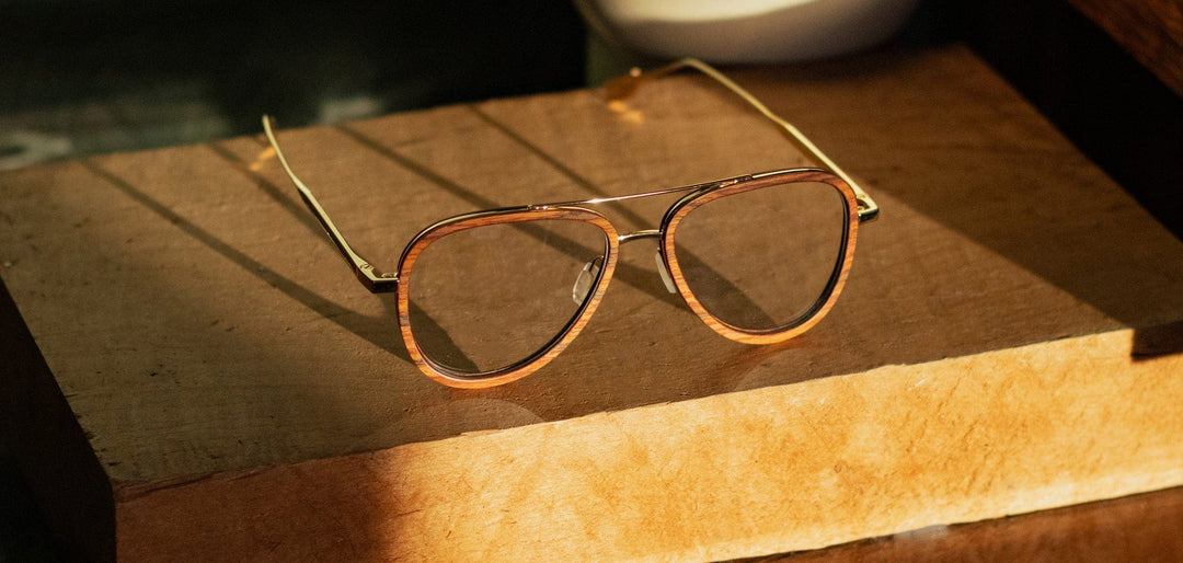 Gold*Mahogany*frames only | Shwood Tabor Metal RX Eyeglasses Gold