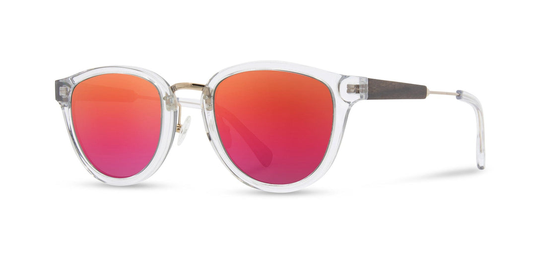 Crystal*Ebony*Rose Flash Polarized | Shwood Ainsworth Acetate Sunglasses Crystal