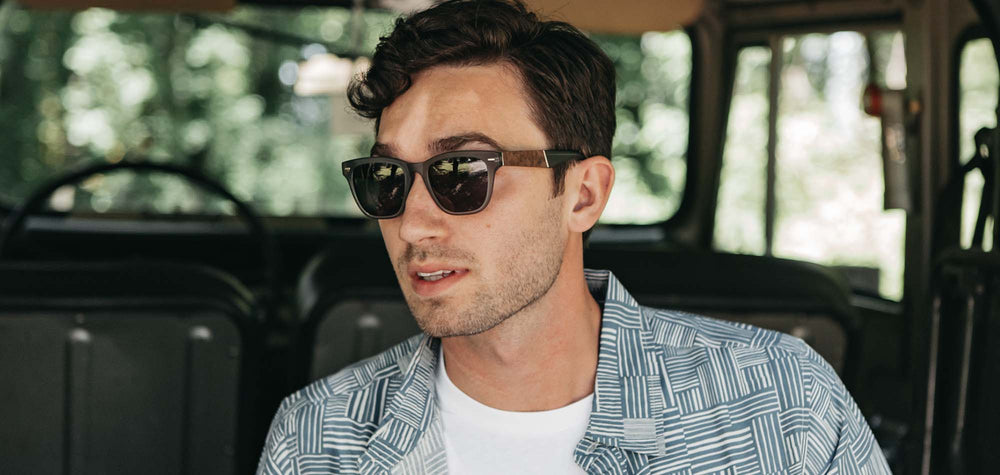 Matte Smoke*Elm Burl*Grey + Matte Smoke*Elm Burl*Grey Polarized | Shwood Ankeny Acetate Sunglasses Matte Smoke