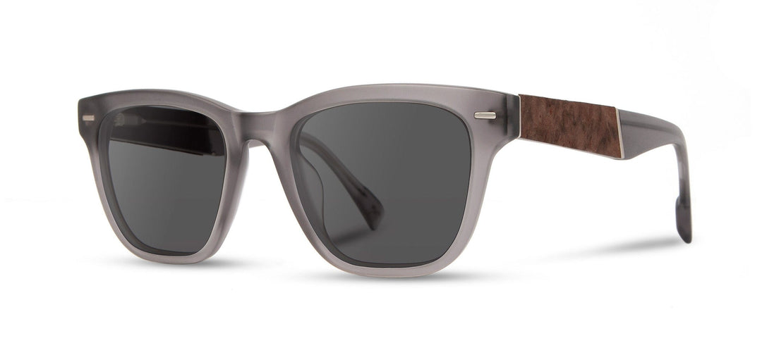 Matte Smoke*Elm Burl*Grey + Matte Smoke*Elm Burl*Grey Polarized | Shwood Ankeny Acetate Sunglasses Matte Smoke