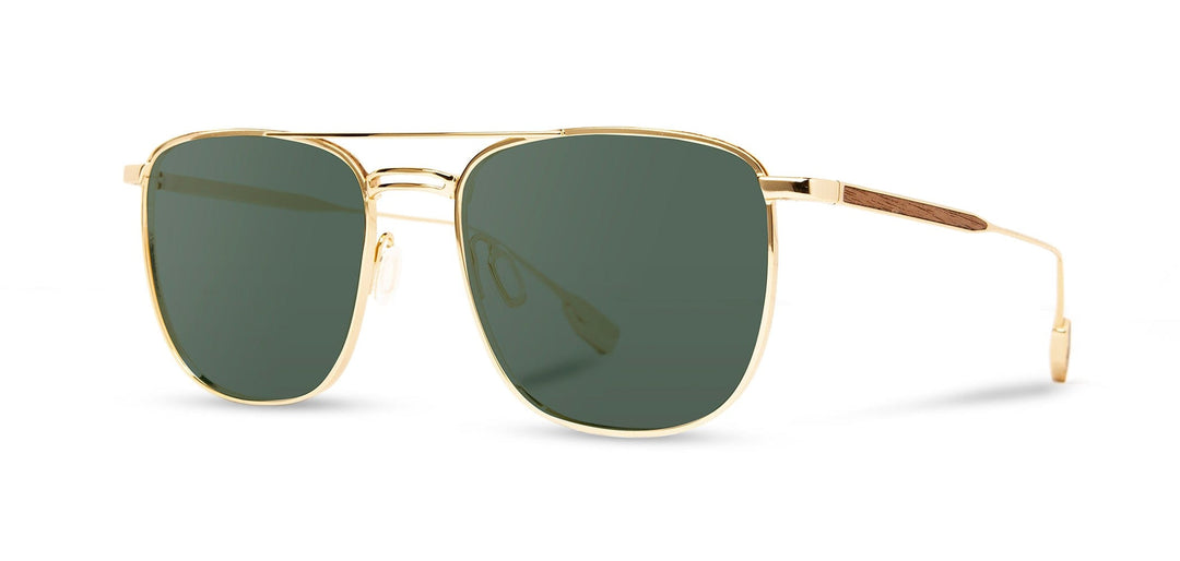 Gold*Walnut*G15 + Gold*Walnut*G15 Polarized | Shwood Ashland Metal RX Sunglasses Gold