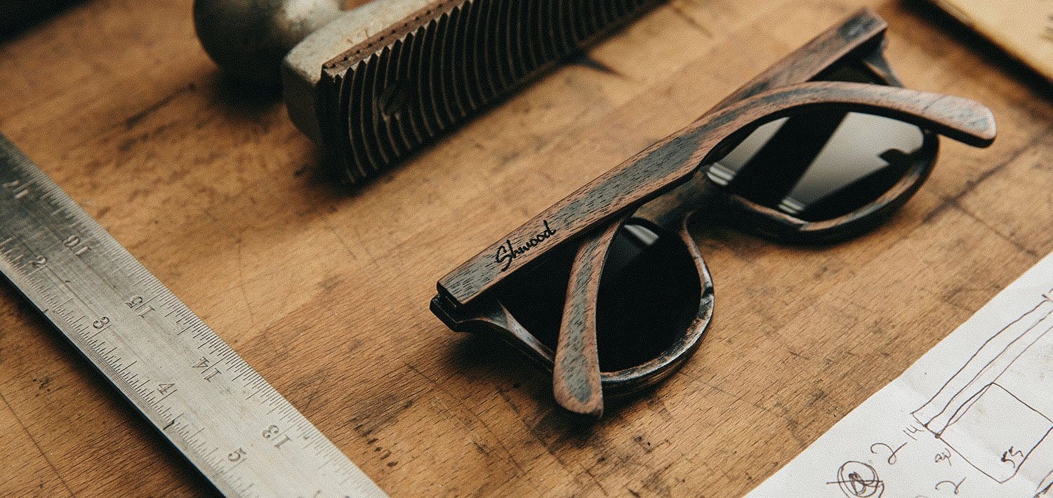 Distressed Dark Walnut*Grey + Distressed Dark Walnut*Grey Polarized | Shwood Canby Wood Sunglasses Distressed Dark Walnut